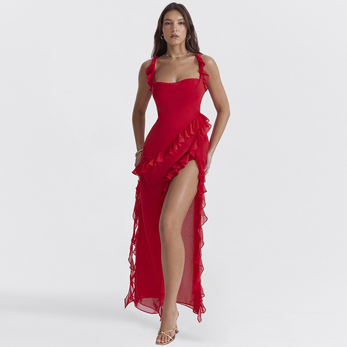 Slit Spaghetti Strap Dress