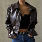 Retro Leather Women Jacket