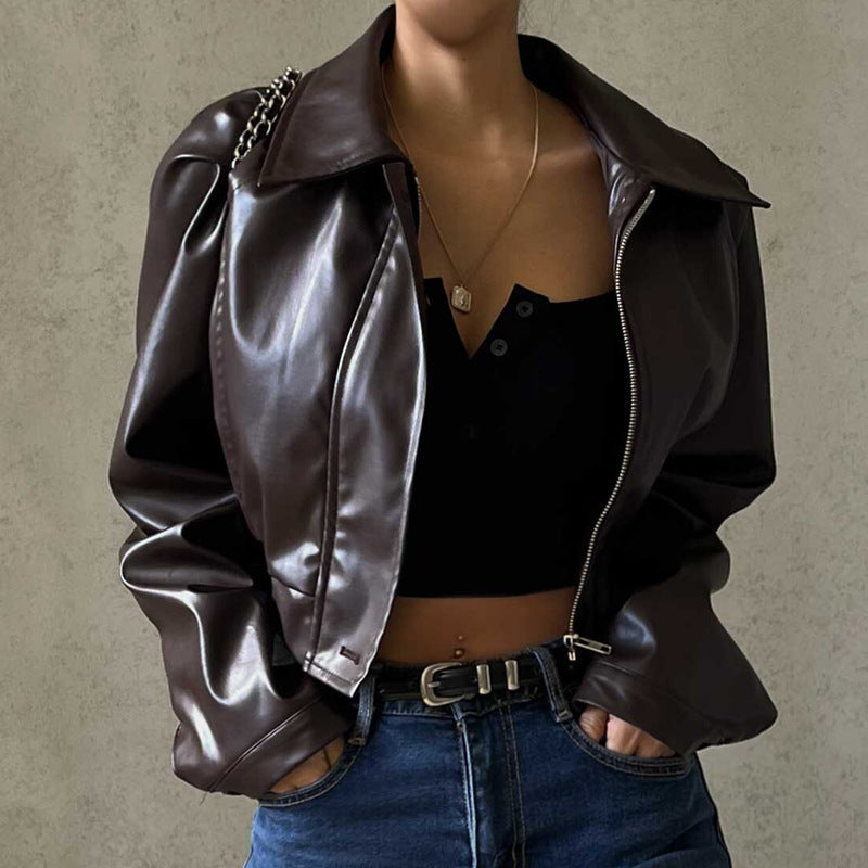 Retro Leather Women Jacket