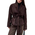 Retro Suede Long Sleeve Jacket