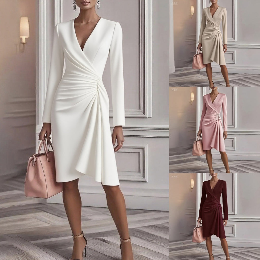 Long Sleeve V-Neck Dress