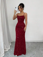 Womens Backless Maxi Dress