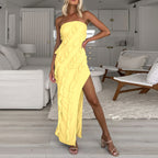 Tube Top Slit Dress