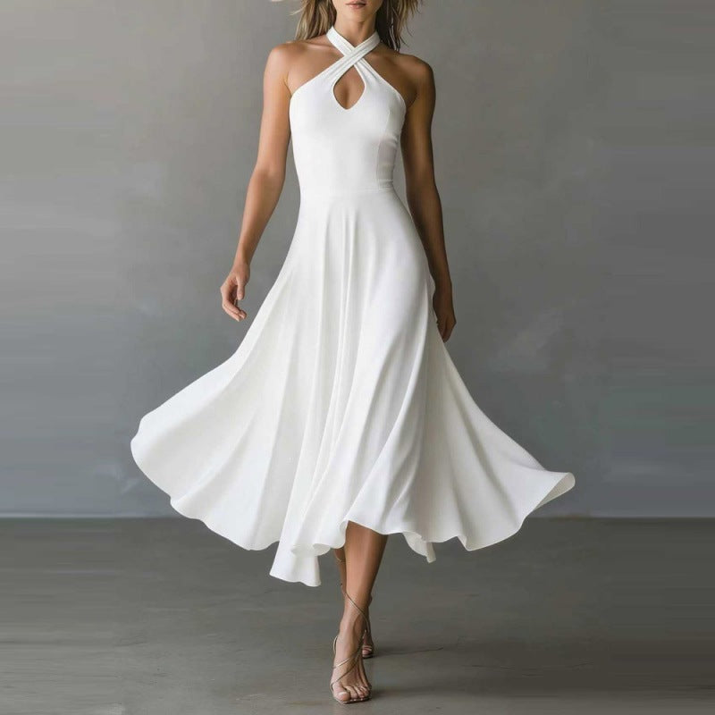 Halter Neck Keyhole Dress