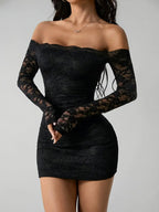 Lace Splicing Slim Fit Dress