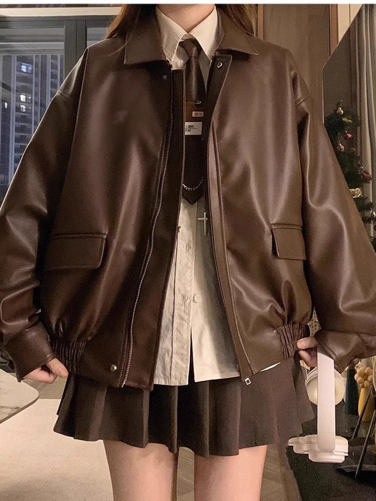 Womens Faux Leather Jacket
