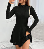 Slim Fit Long Sleeve Knit Dress