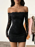 Lace Splicing Slim Fit Dress