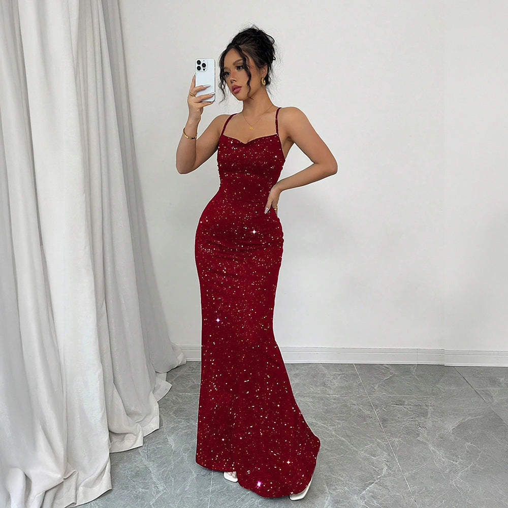 Womens Backless Maxi Dress