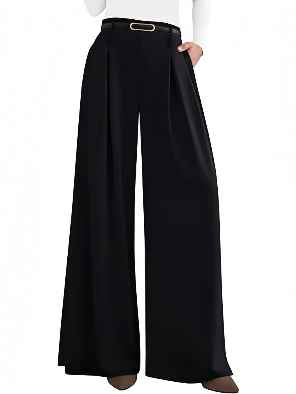 Womens High Waisted Wide Leg Dress Pants