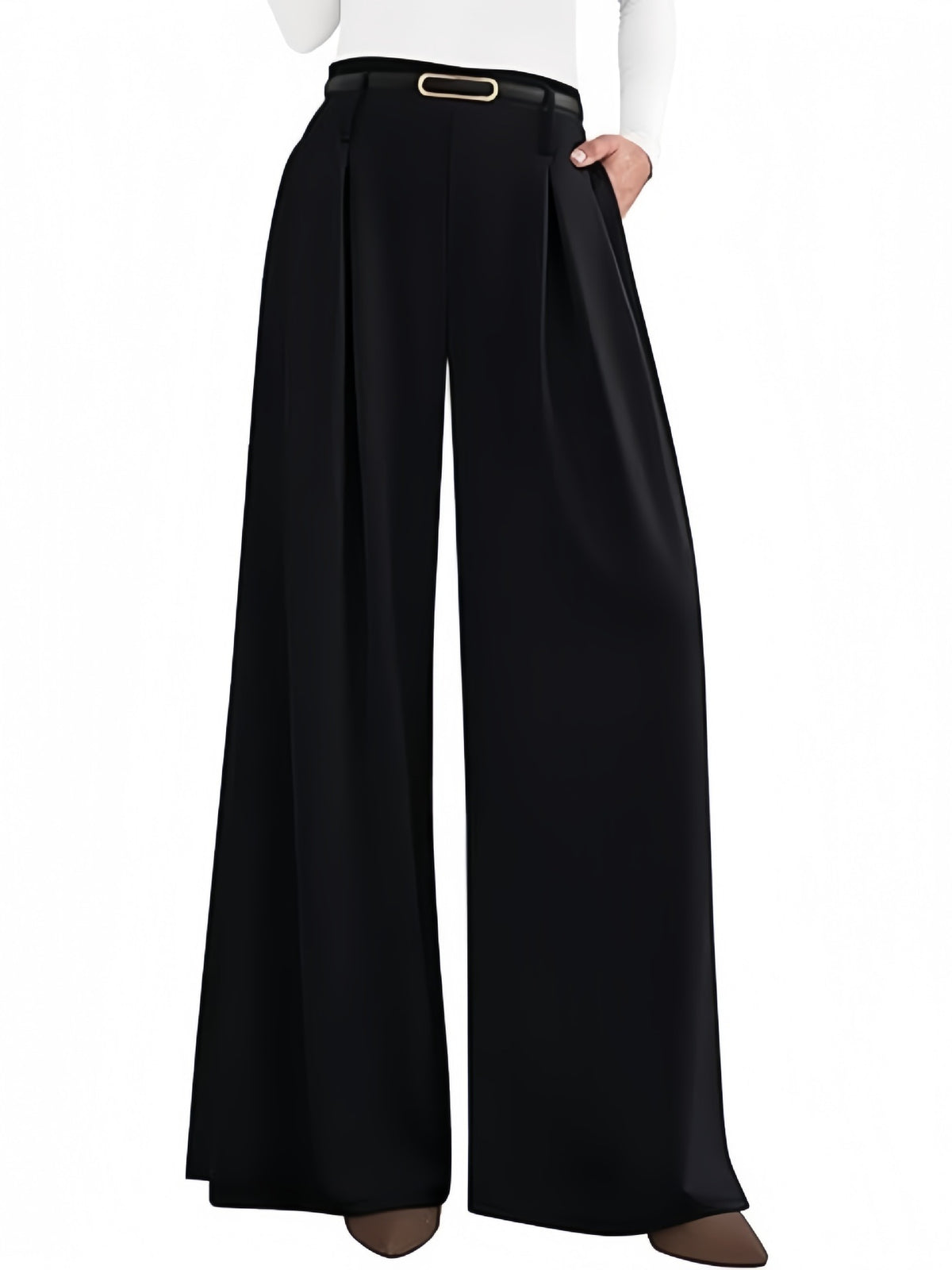 Womens High Waisted Wide Leg Dress Pants
