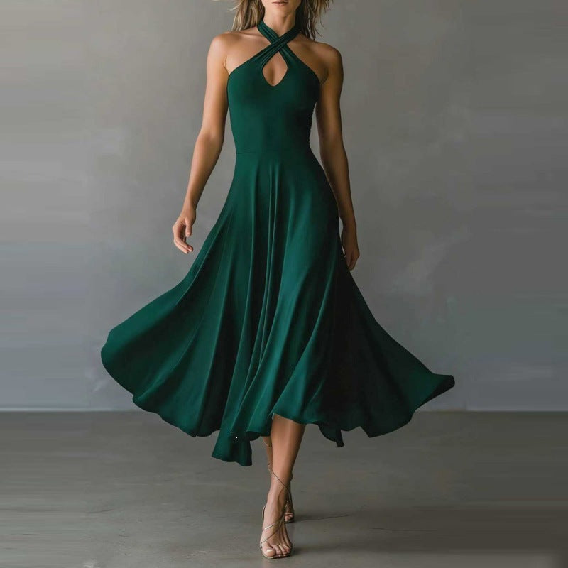 Halter Neck Keyhole Dress