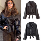 Retro Double-Breasted Leather Jacket