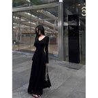 Women's V-Neck Knitted Dress