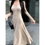 Women's V-Neck Knitted Dress