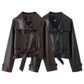 Retro Double-Breasted Leather Jacket