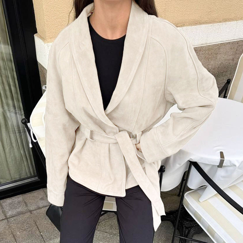 Retro Suede Long Sleeve Jacket