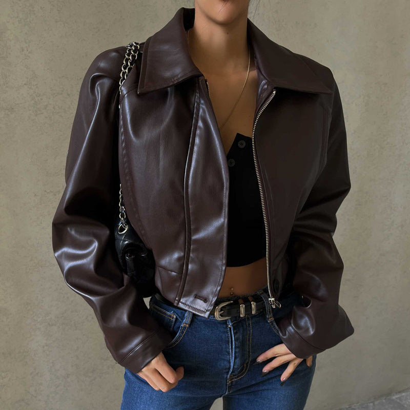 Retro Leather Women Jacket