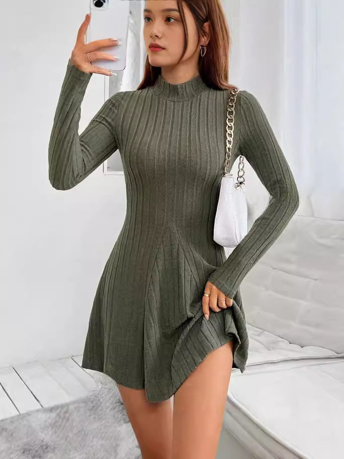 Slim Fit Long Sleeve Knit Dress