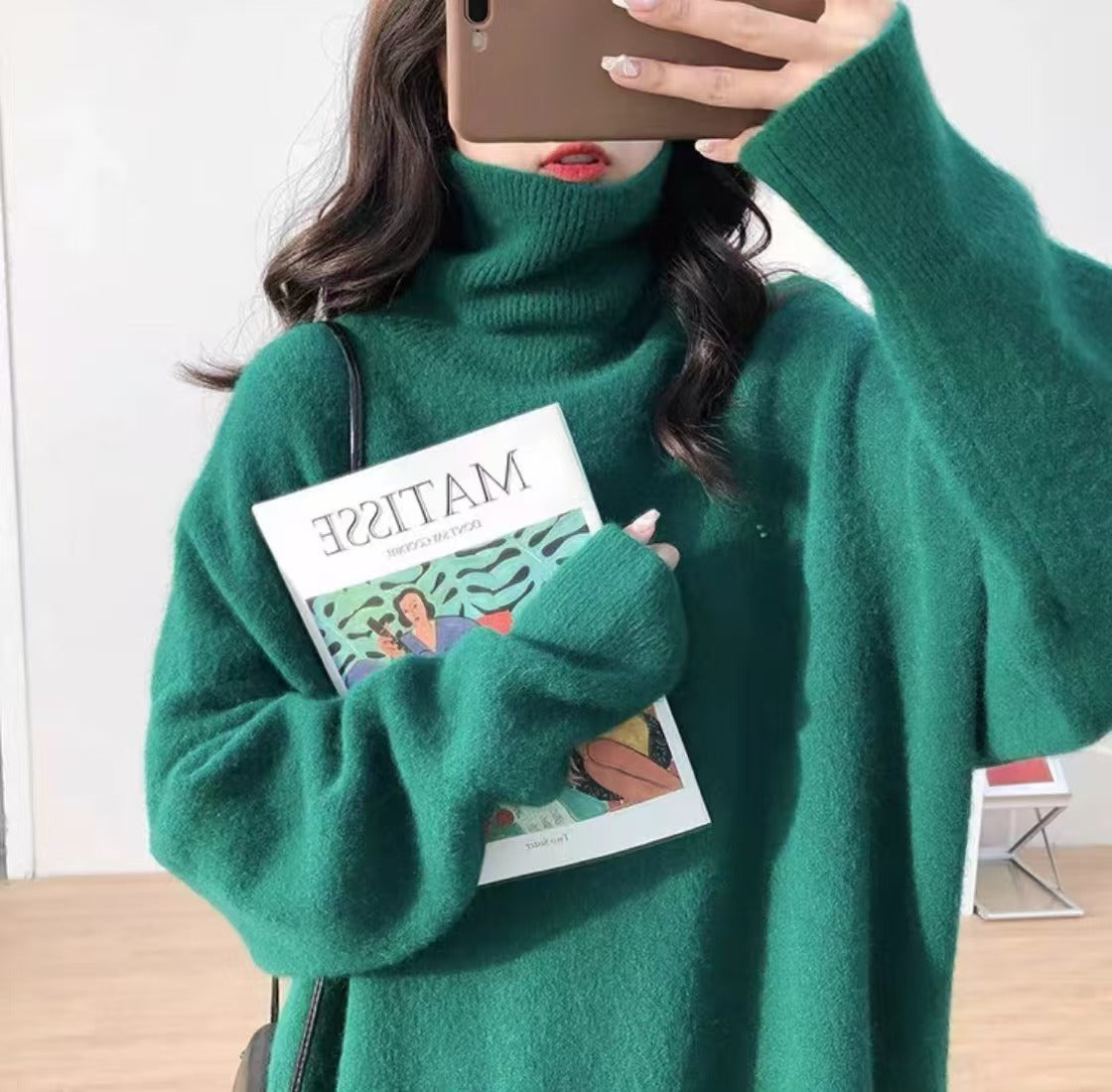Womens Turtleneck Knit Sweater