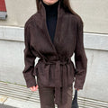 Retro Suede Long Sleeve Jacket