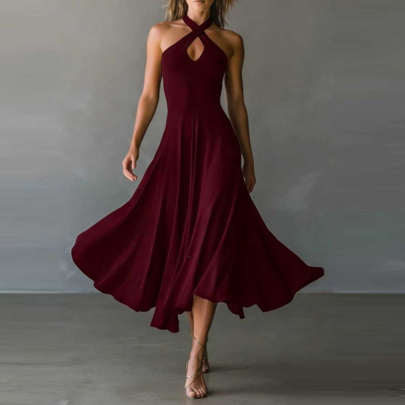 Halter Neck Keyhole Dress