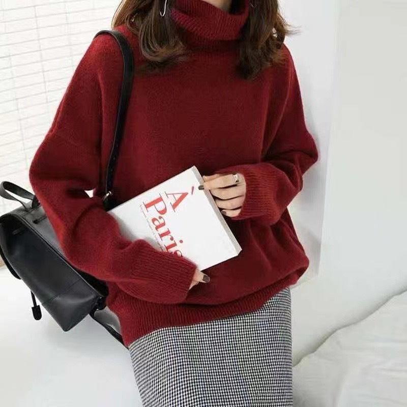 Womens Turtleneck Knit Sweater